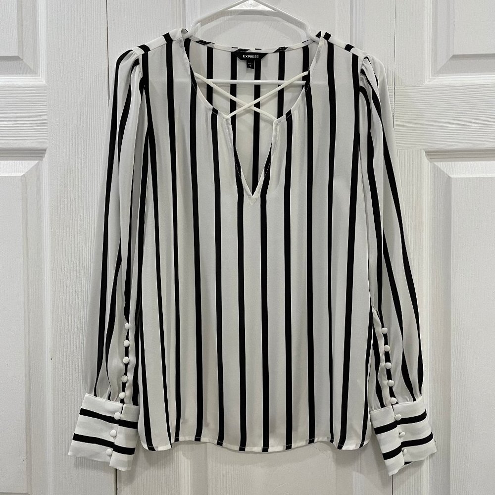 Express Black Stripes Blouse